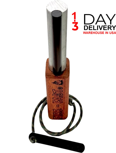 Fire-Fast Trekker Twin. Two Trekkers Plus Extra Mag Rod Best Emergency Waterproof Survival Firestarters Magnesium And Euro