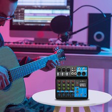 Mini Audio DJ Mixer Sound Board Console System 5-Channel 48V Phantom Power USB