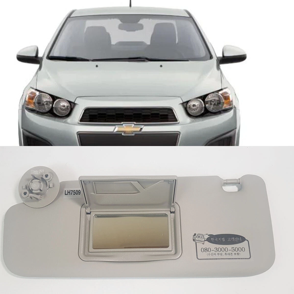 95327509 Interior Hand Sun Visor LH Gray For Chevrolet 2011 2015 Sonic Aveo OEM