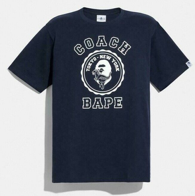 BAPE X COACH GRAPHIC T-SHIRT:NWT NAVY BLUE (XL),WHITE XXL C4881 SOLD OUT!