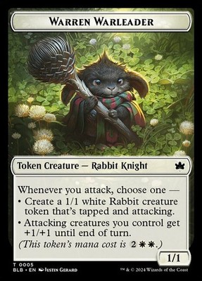 1x Warren Warleader Token NM-Mint, English Bloomburrow MTG Magic