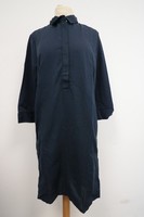 GrüNe Erde Damen Leinen Kleid Midi Dress Blau 84433 Gr.36 Neu