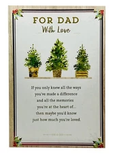 Christmas Card For Dad With Love Trees & Holly, Hallmark Expressions Card NEW