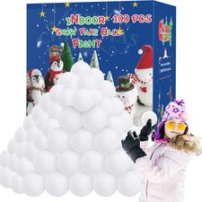 100 Pack Snow Fake Balls, Soft Artificial Snow Toy Balls, Indoor Snow Fight B...
