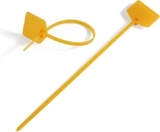 6 in Cable Tags Zip Tie Labels, Nylon Ties with Marker, Medium, Yellow 
