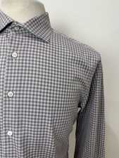 Stenstroms Gingham Check Fitted Body Twofold Cotton Dress Shirt Mens 15 3/4 40