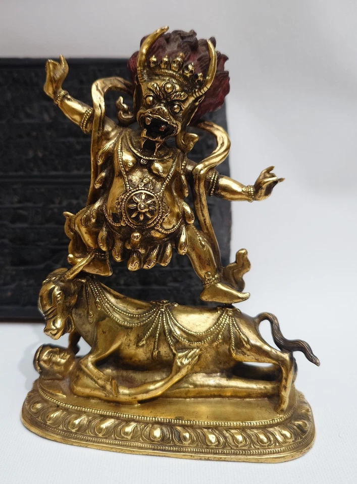 Colección Buda Yama de bronce dorado del siglo XVIII-XIX Foto 3 de 4