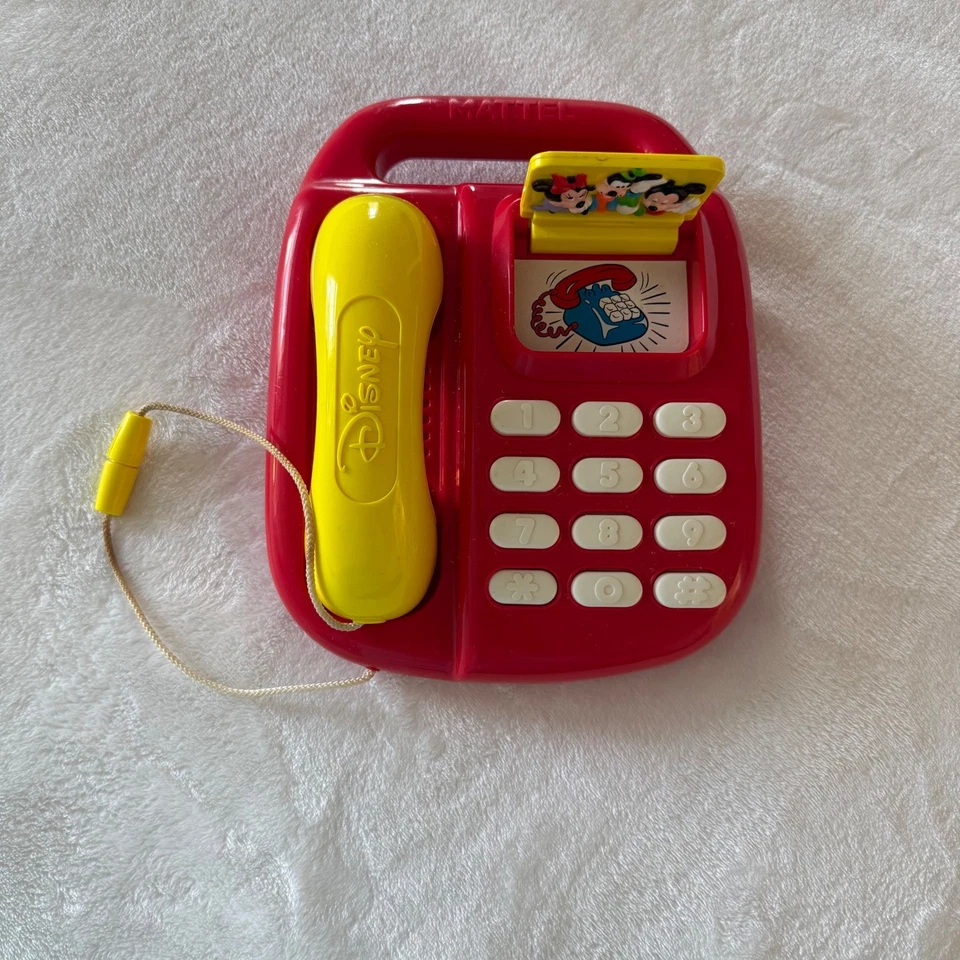 Disney Mickeyys Llam Back Teléfono Juguete parlante Mattel probado ¡Funciona! Vintage años 199 Foto 2 de 4