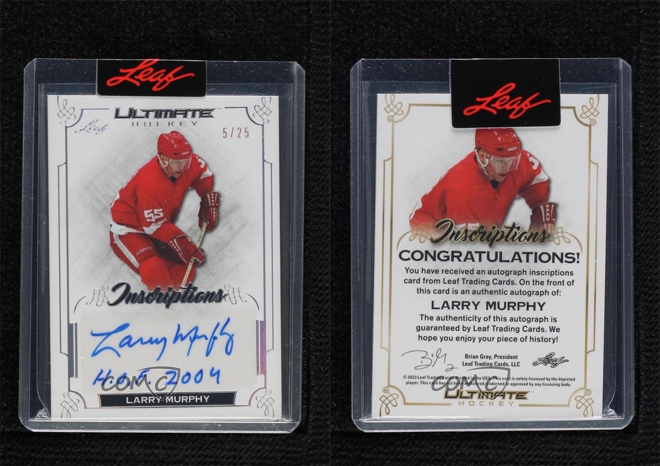 2023 Leaf Ultimate Inscriptions Silver Spectrum 5/25 Larry Murphy Auto HOF 8q5