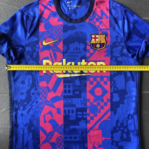 Nike FC Barcelona Home Jersey Rakuten L Men’s Soccer Football Shirt 2021/22 FCB - Picture 6 of 12