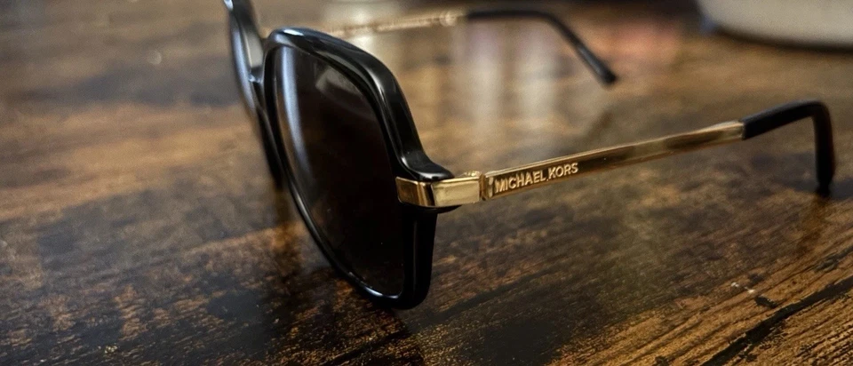 Michael Kors Adrianna Women’s Oversized Black Sunglasses w/ White Logo Case - Image 4 of 4