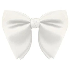 Oversized Bow Ties for Men, Adjustable Pre Tied Mens Bow Tie, Tuxedo White