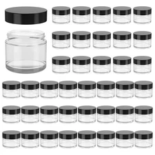 2oz Jars with Lids, HOA Kinh 40 Pack Clear Glass Jars with Lids Empty Cosmeti...