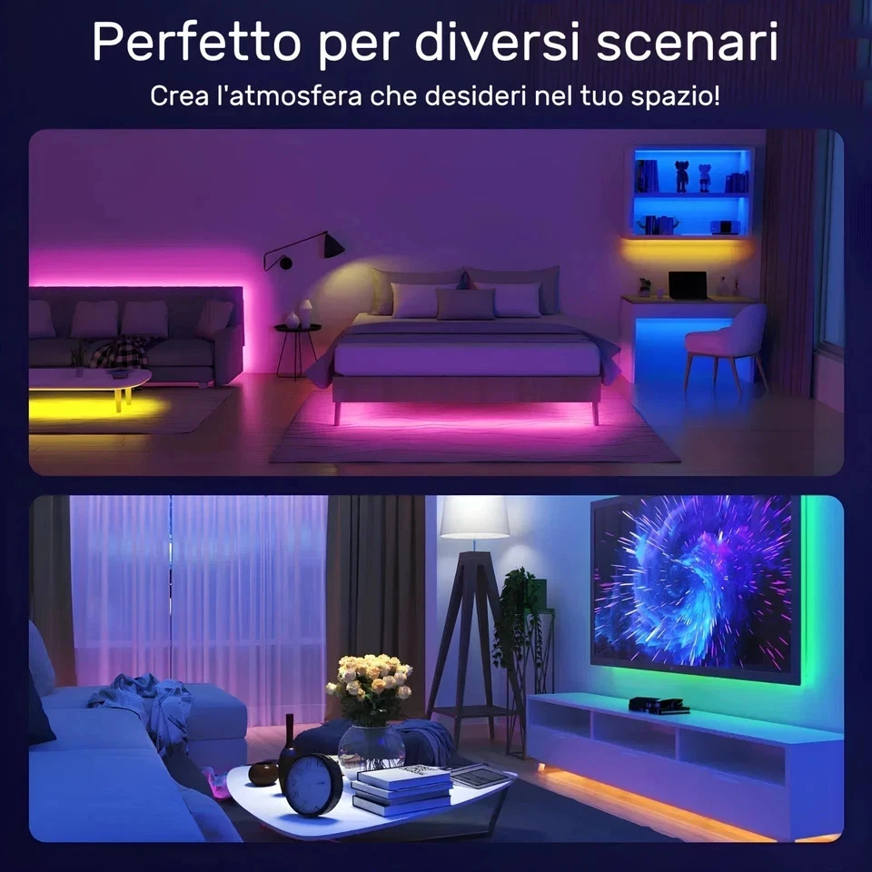 STRISCIA LED SMD 5050 RGB BOBINA 1 - 30 METRI USB 5V E TELECOMANDO STRIP LED - Immagine 3 di 4