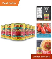 Authentic Italian Whole Peeled Tomatoes in Thick Puree, 28 Oz, Pack of 6