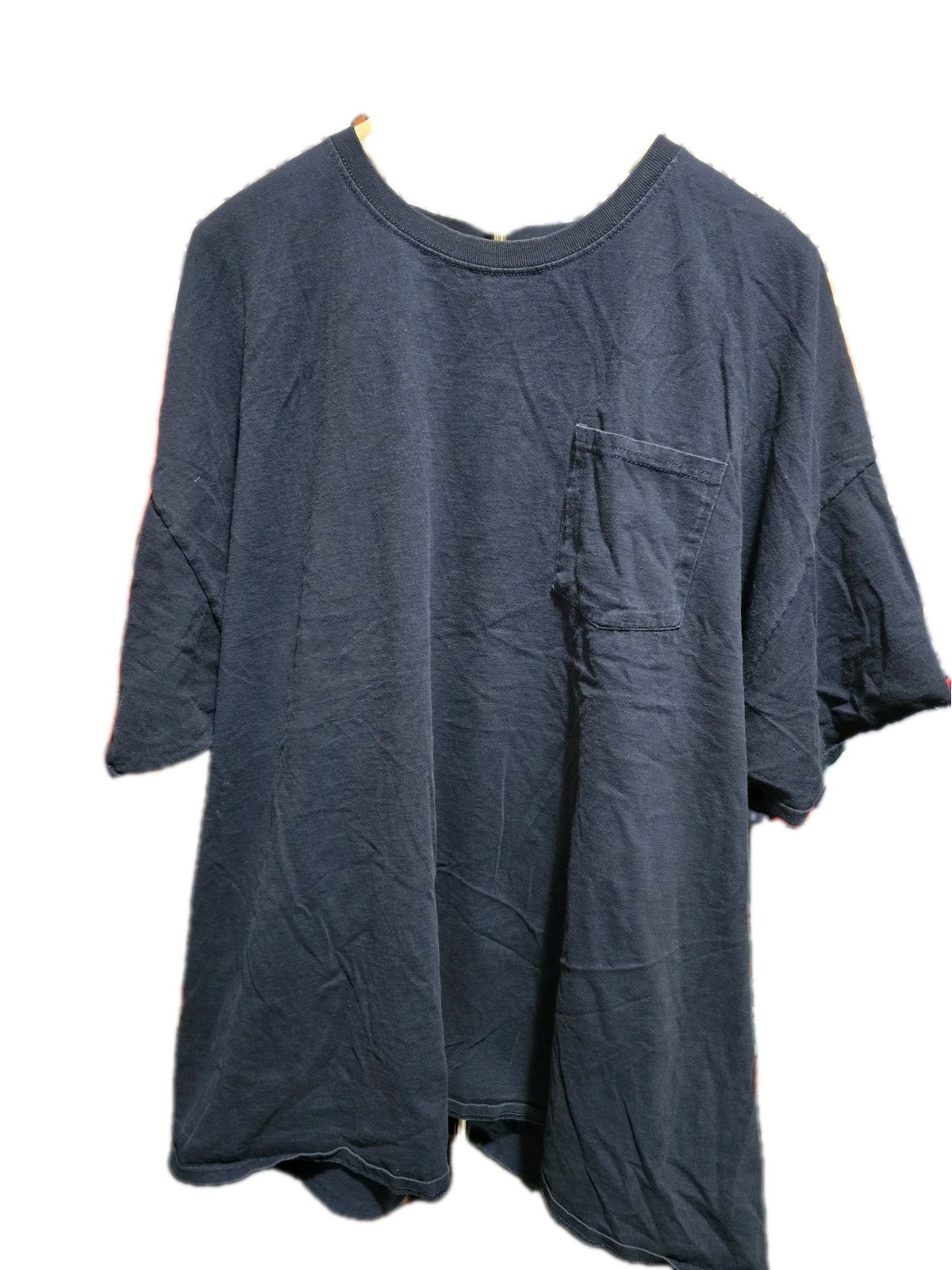 Fruit Of The Loom Platinum Mens Size 4XL Blue Pocket T-Shirt