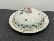 Herend Porcellana Floreale Vienna Rosa Piatto Burro Riperto