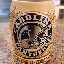 Carolina Panthers Ceramic Mug Beige NFL Football Made in Brazil