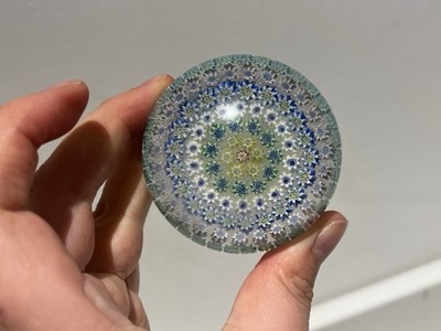 Perthshire PP4 - Millefiori konzentrischer Ring Briefbeschwerer Vintage Glas Stöcke 6,5 cm