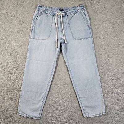 J.CREW Pants Women 30 31x26.5 Blue Denim Joggers With Rope Closure Comfy Baggy
