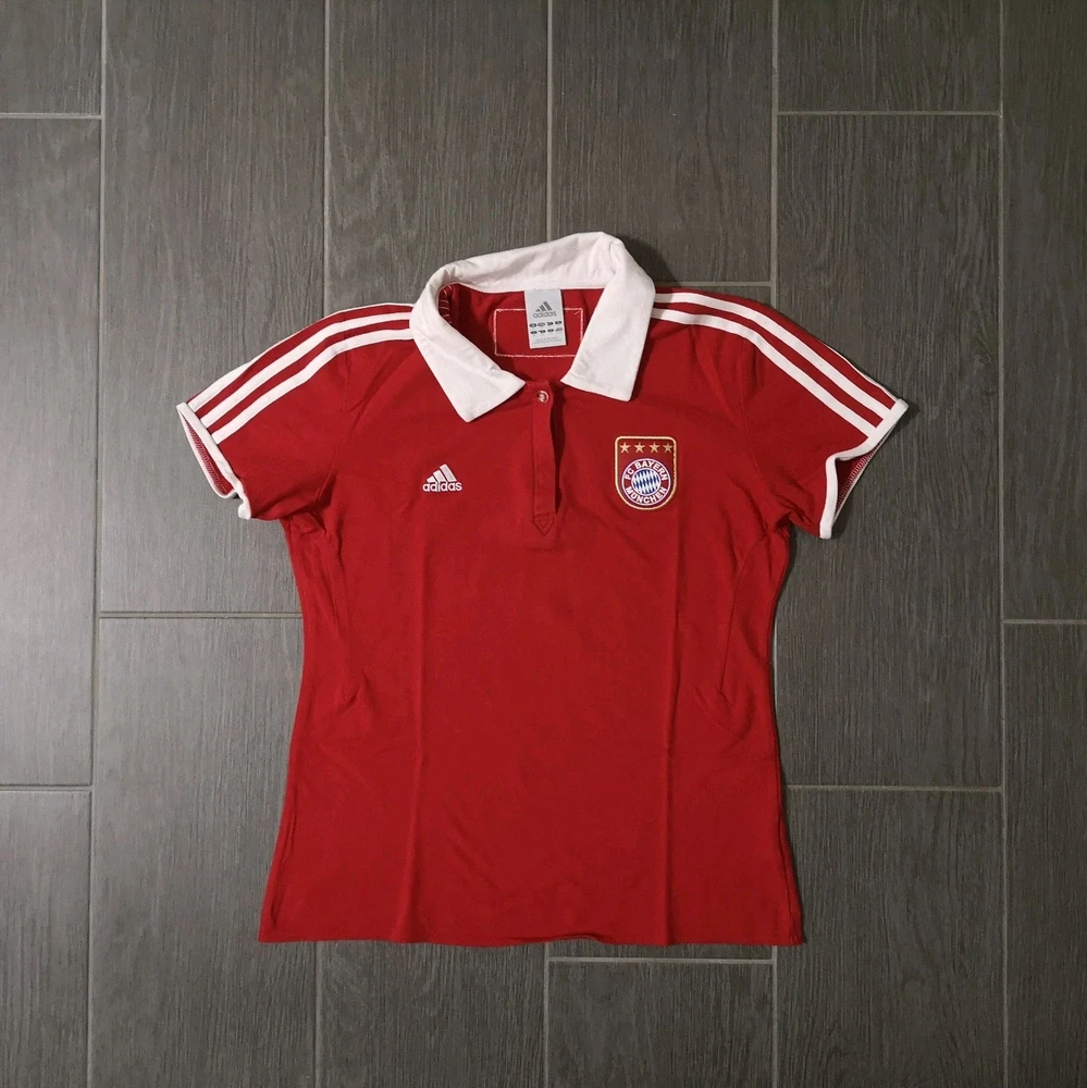 FC Bayern München FCB 2010 Polo Trikot Größe: M Damen Fußball Bundesliga Y2K