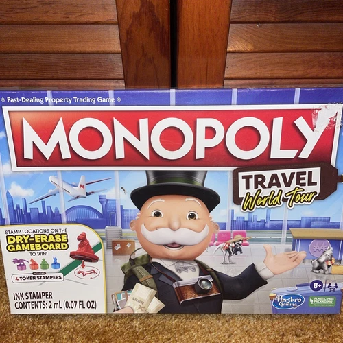 Monopoly Travel World Tour Board Game 2-4 Players New in Box