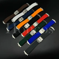 Replacement Double Side Lined Rubber Watch Strap Fits for Tissot PRX + Adapter