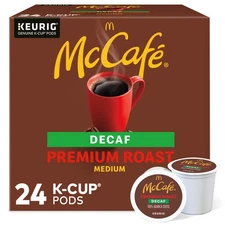 McCafe Premium Roast Decaf Coffee, Keurig K-Cup Pods, Decaffeinated, 24 Count