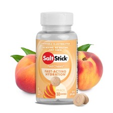 SaltStick Electrolyte FastChews - 60 Peach Chewable Electrolyte Tablets - Sal...