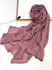 15 Skin Powder Soft Solid Hijab Shawl Breathable Daily Wear Elegant Headscarf