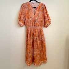 Zimmermann Brighton Paisley Midi Dress Orange M NWT size 2