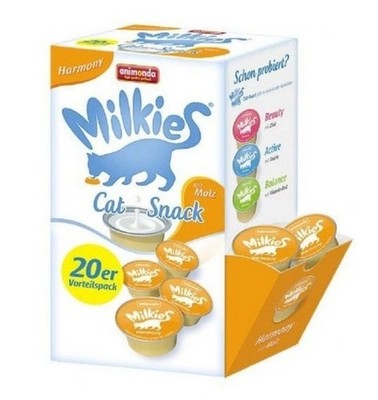ANIMONDA Milkies Harmony Milch mit Malz Snacks für Katzen 20x15g