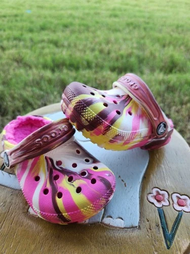 Crocs Classic Lined "Chocolate Swirl" Girls' BRAND NEW Toddler 6C
