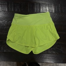 Lululemon Yellow Athletic Shorts Stretch Lightweight Pockets Zip Closure