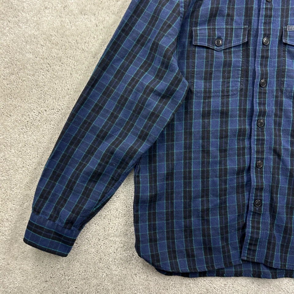 Camisa Burberry Brit de lana y lino para hombre talla XL azul a cuadros manga larga abotonada Foto 2 de 4