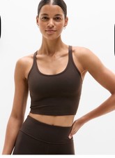 Athleta Intention crop bra- large- truffle- nwt-