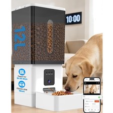 Remote Monitoring 12L Dog Feeder with 1080P Camera - Perfect for Travel
