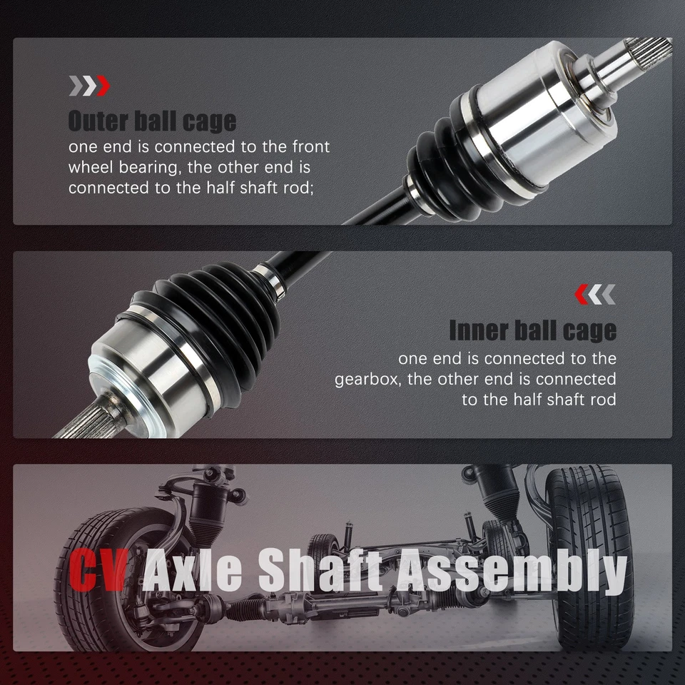 2 peças dianteiro esquerdo direito para 2011-2016 BMW 535i xDrive 3.0L conjunto de eixo CV - Imagem 4 de 4