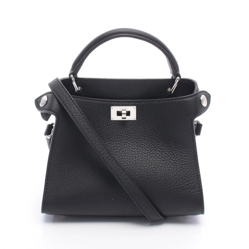 michino PARIS 2WAY Handbag Black Leather Women's with Shoulder strap #RCB14995