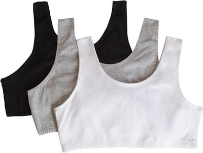 Girls' Cotton Built -Up Stretch Sports Bra in Everyday Colors Pack