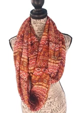 Womens Infinity Scarf Chic Boho Aztec Global Style Warm Color Way Lightweight