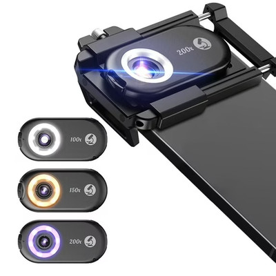 APEXEL 3-in-1 Phone Microscope Lens, 100X/150X/200X Phone Micro Lens for Android
