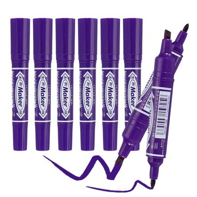 Broad & Fine Tip Markers, 8Pcs Oil-Based Markers Highlighter, Purple