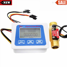 Digital Water Flow Meter with G1/2 Thread Water Flow Sensor Displays Temperature