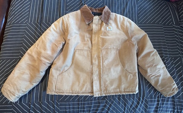 Vintage Carhartt Arctic Jacket J02 BRN Quilt Lined Canvas Size 50R Made In USA