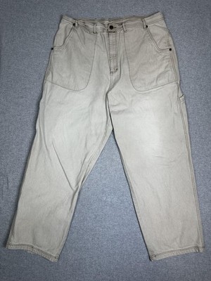 Damani Dada Pant Mens 42 Beige Carpenter Workwear Baggy Grunge Y2K Hip Hop Loose