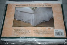Heirloom White Battenburg Lace 100 Cotton Dust Bed Ruffle/Bedskirt FULL Size