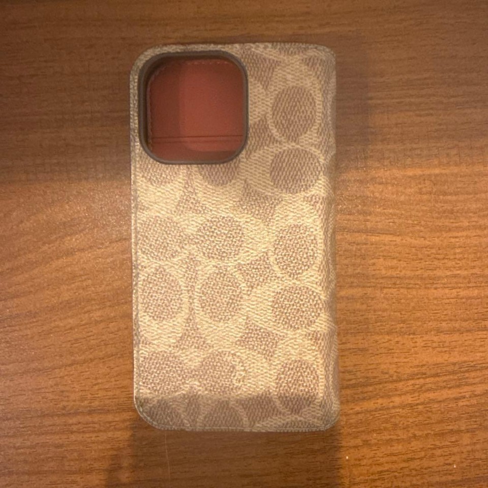 Beige Color Box Patterns Coach Smart Phone Accessory Notebooksmart Cover I 16 Pro No Box VHTF ...