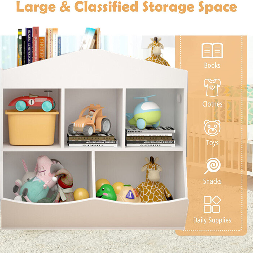 Kids Bookshelf MDF Storage Display Cabinet Bookcase Toy Orga