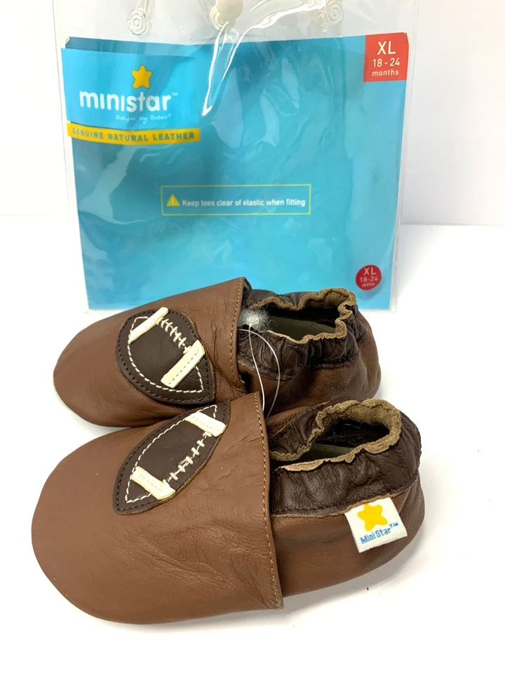Sandalia Ministar Cuero Niño Zapatos Marrón Talla XL18-24 Meses Suela Suave Infantil Fútbol Foto 2 de 3